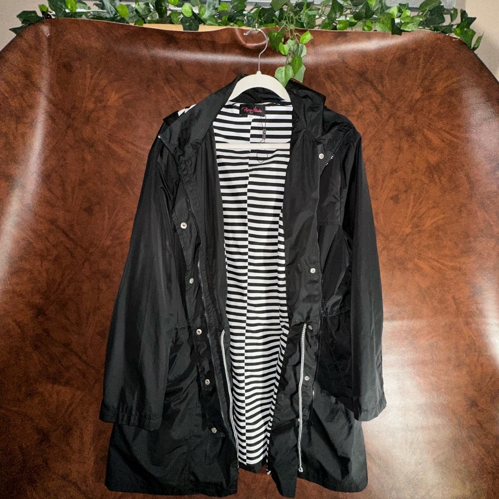 Hanna Nikole Black Women's Raincoat-Mid Length 20W